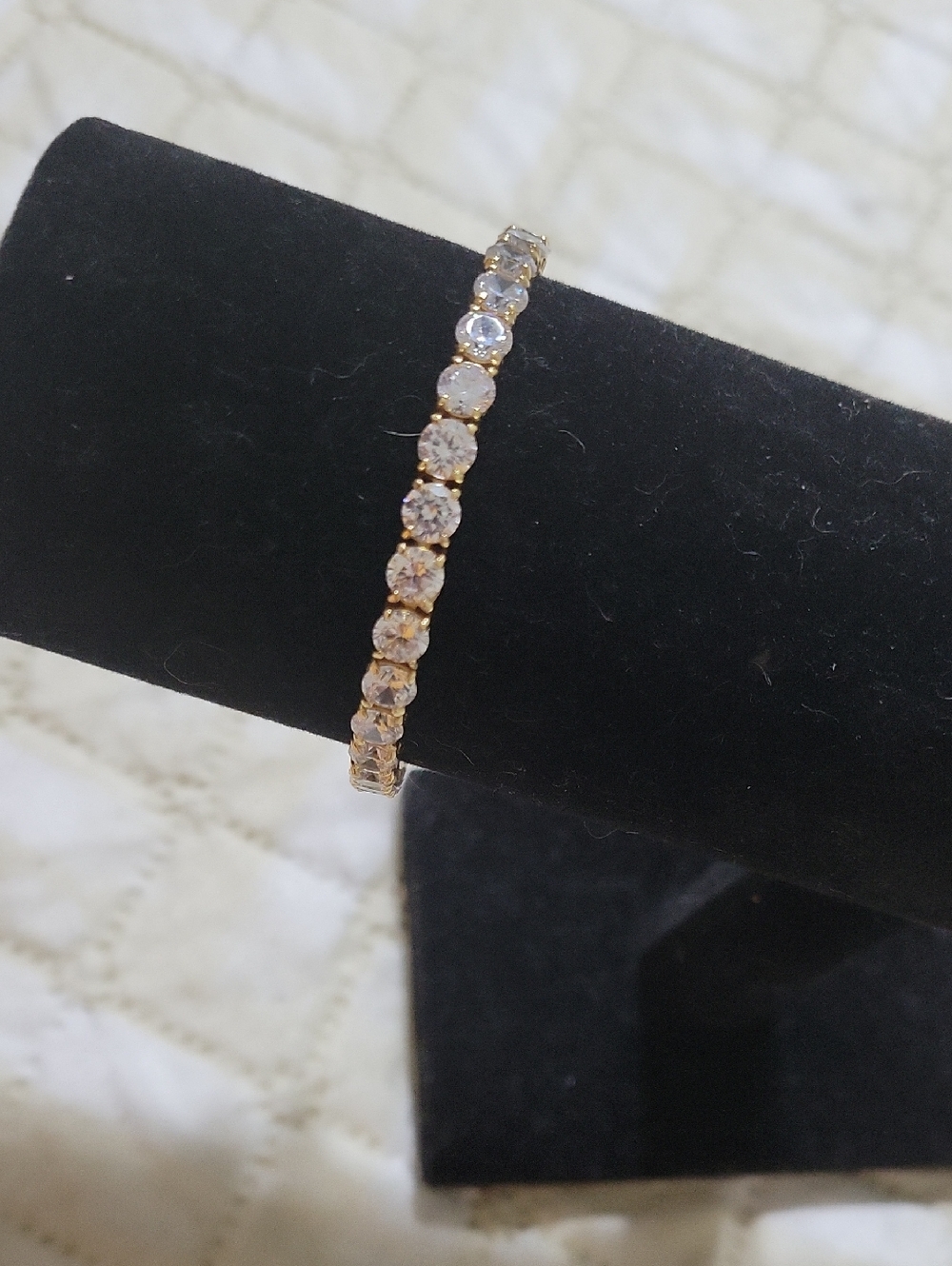 Gold-Tone Cubic Zirconia Tennis Bracelet - Clear Stones